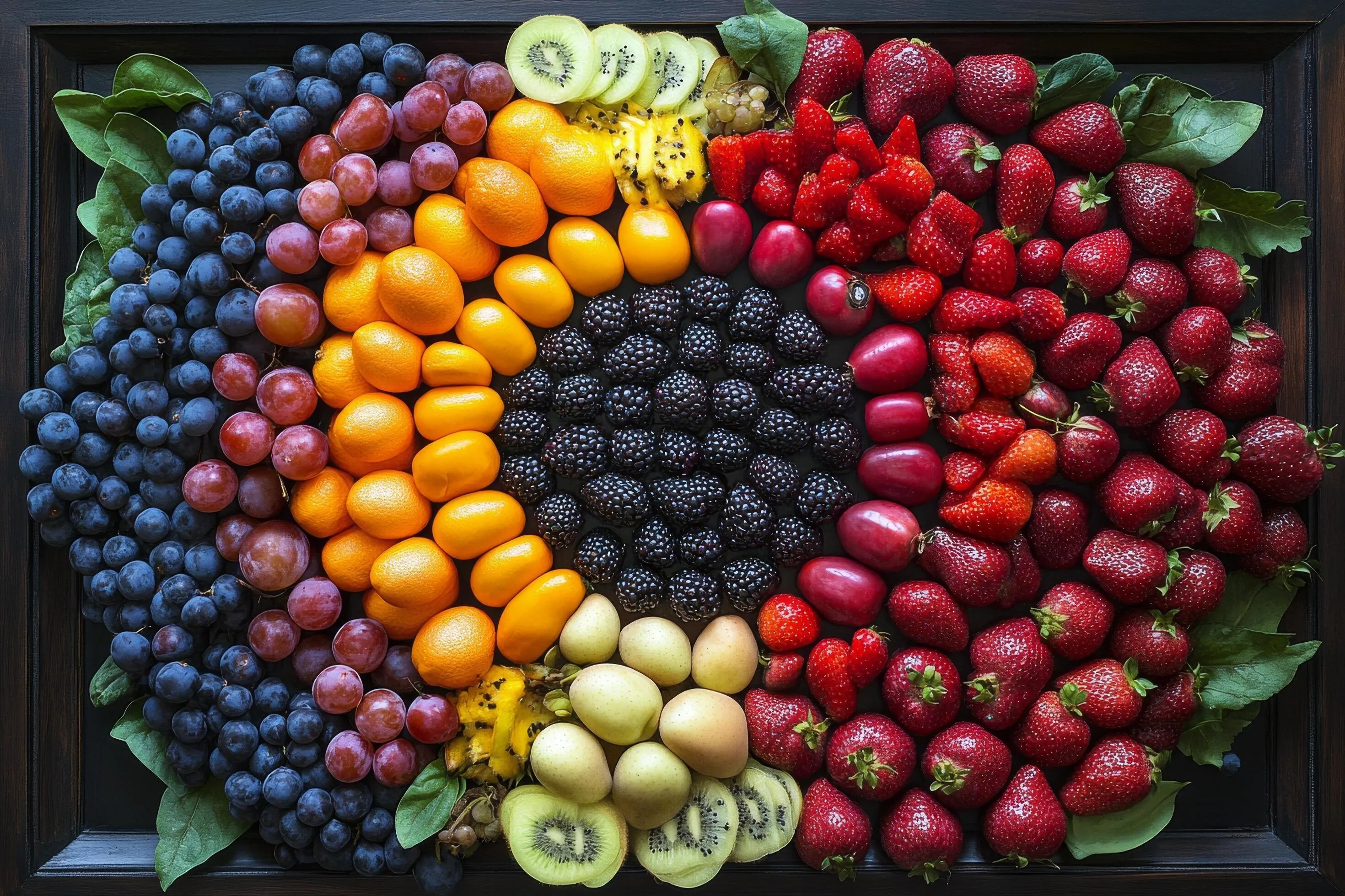 Colorful array of fresh vegetables and fruits representing food diversity